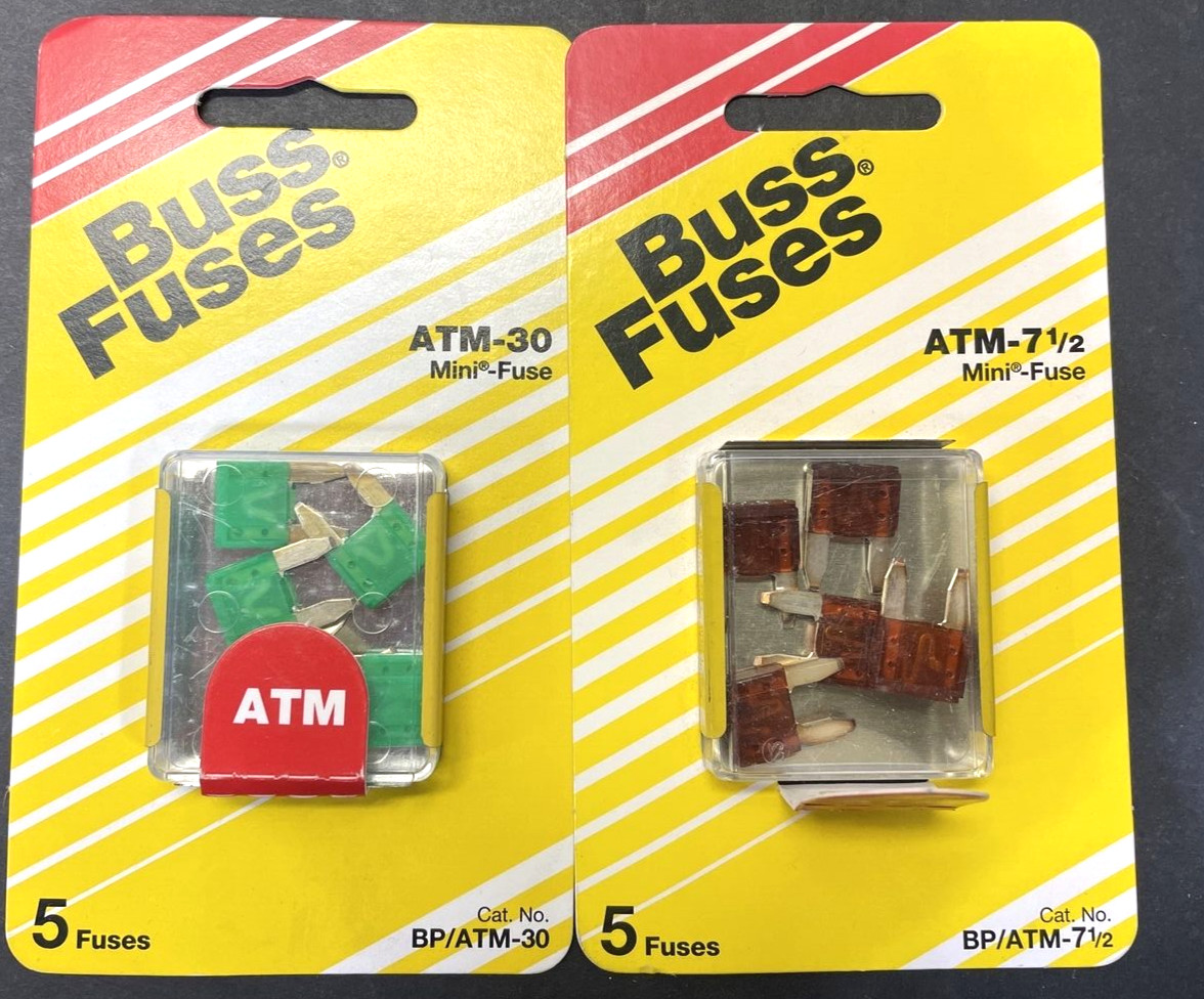 10- Buss Fuses, 5- BP/ATM-30, 5- BP/ATM-7-1/2 Fast Acting Mini-Fuse Free US Ship
