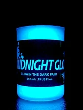 Glow in The Dark Paint, Aqua 0.75 fl oz, Made in USA, Long Lasting Glow 