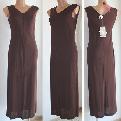 Abito vestito Marella viscosa M marrone donna lungo | eBay