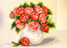 Roses" Printed Needlepoint Tapestry Canvas 6197