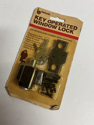 Vintage Belwith Key Operated Window Lock #1420 Brown For Wooden Sash 1980's NEW
