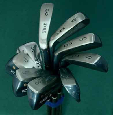 Sammler Set 9 x Spalding X=EX Eisen 3-SW Stiff Graphitschäfte 