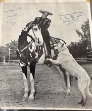 Cisco Kid signed Photo Black and White and from me too Diablo