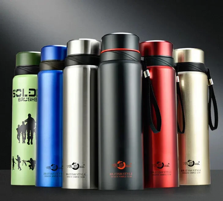 Popular glass lined flask thermos bottles customized logo colorful plastic glass  vacuum flask thermos with lids for home use