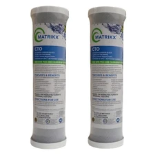 Matrikx 32-250-10-MATRIKX  (2 PACK) CTO 5-Micron 2.5" X 10" Chlorine/Taste/Odor