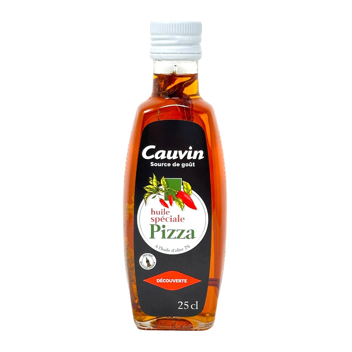 Cauvin Chili-Öl für Pizza, Pasta und zum Grillen - Huile Pimentée 250 ml Frankre - Bild 1 von 6