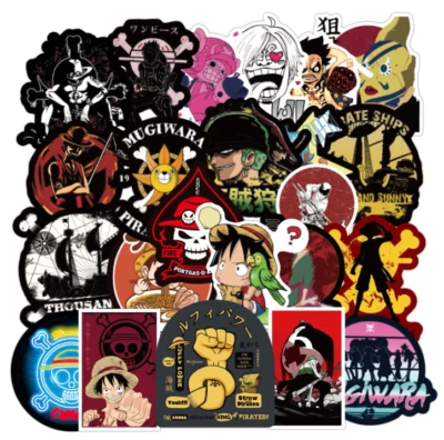Mix 10/50 PCs One Piece Luffy Zoro Nami Jump Anime Luggage Sticker-No Duplicate