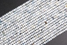 3x2MM Genuine Natural Aquamarine Beads Faceted Rondelle Loose Beads 15"