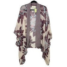 Elevenses Palolem Kimono 100% Silk Bohemian One Size anthropologie Duster