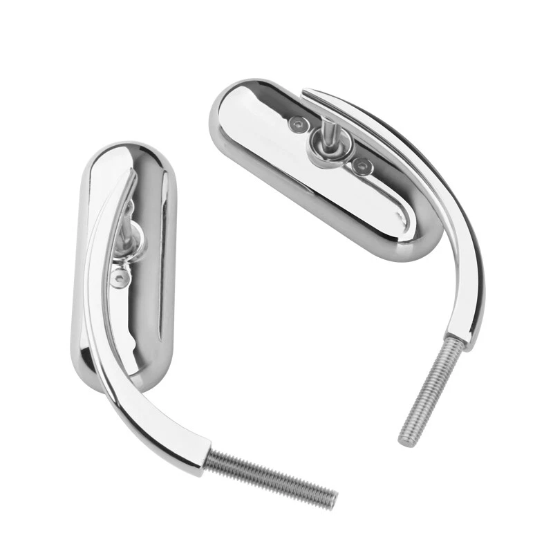 Chrome Rear View Mirrors Fit For Harley Touring Road King Electra Glide Softail Foto 3 de 4