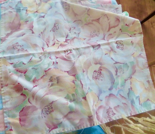 Lot 8 Easy care Dinner Napkins 3 Cotton Lapkins Pastel Flowers PINK Tulips - 第 13/15 張圖片
