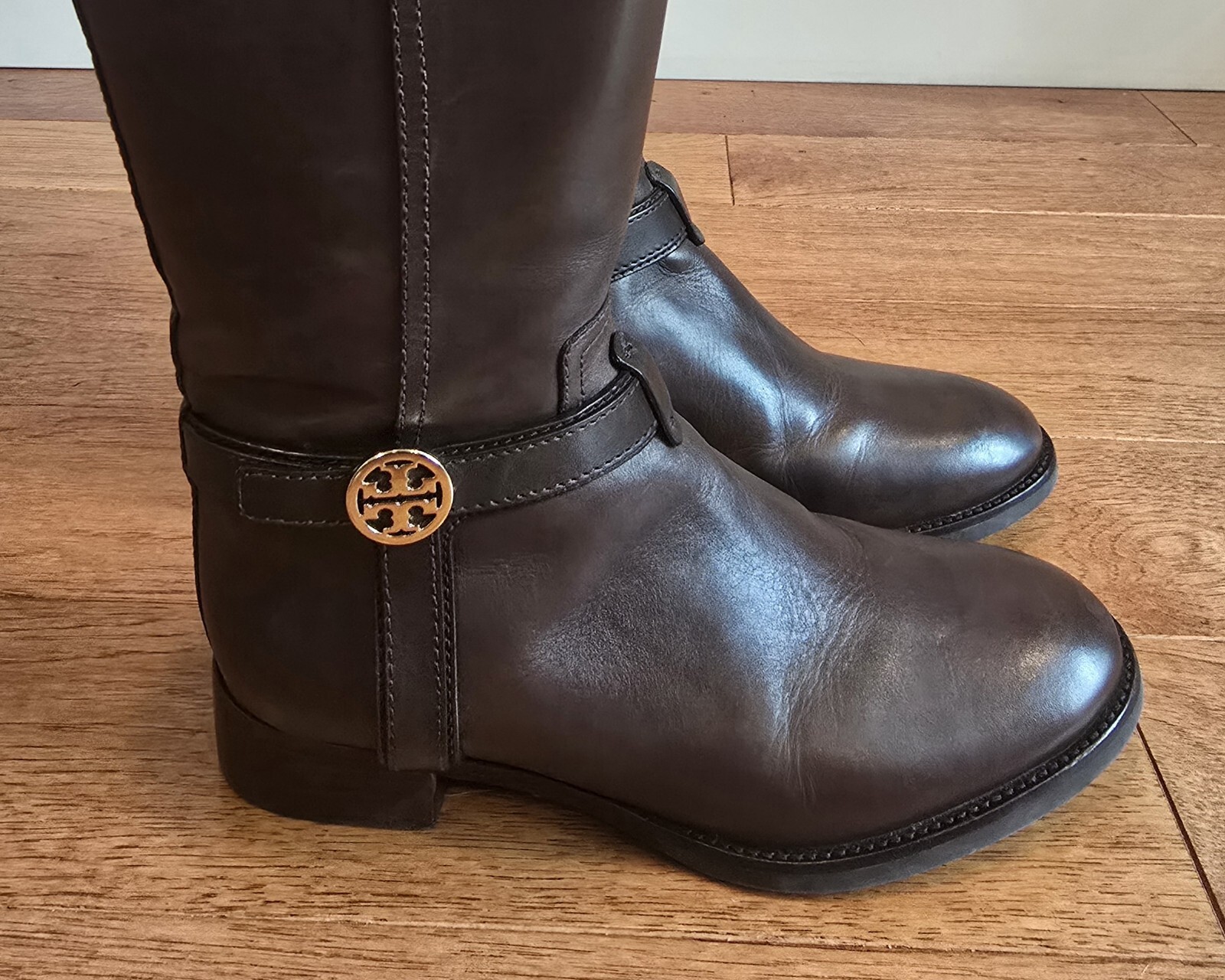 Tory Burch Women’s Donovan Brown Leather Tall Equestrian Riding Boots 6.5 M thumbnail 6