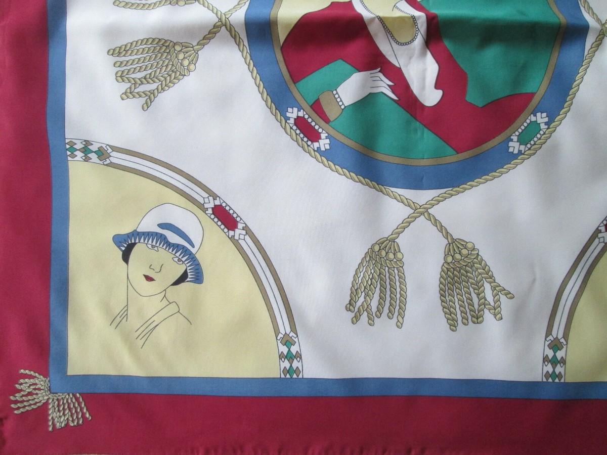 ARMANDA Mongolfières Foulard soie TBEG vintage scarf 88 x 90 cm