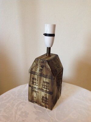 Vintage alte Retro CARN POTTERY CORNWALL Keramik Slip Tischlampe Haus