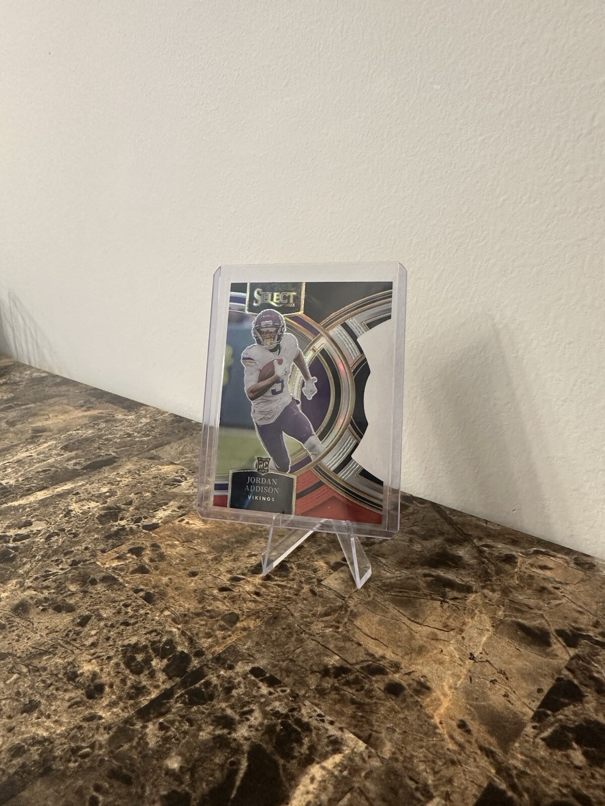 2023 Panini Select - Jordan Addison #194 - Black & Red Prizm Die-Cut - Vikings