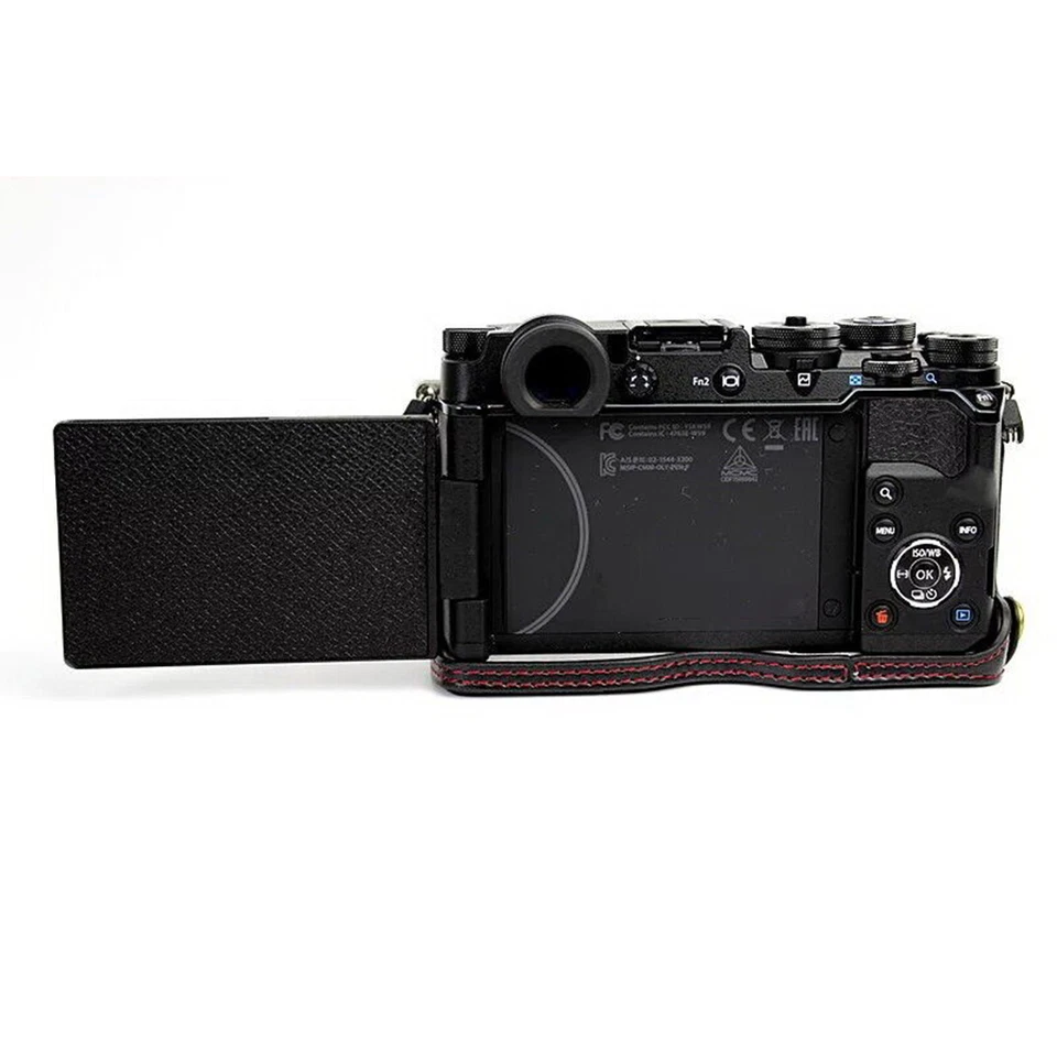 For Olympus PEN-F Digital Camera Genuine Real Leather Protector Half Case Grip - Image 2 of 4