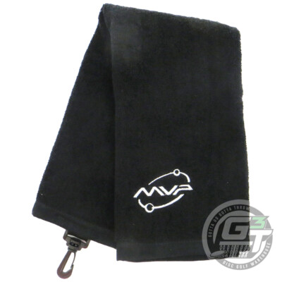 MVP Disc Sports ORBIT LOGO Tri-Fold Cotton Disc Golf Towel - BLACK
