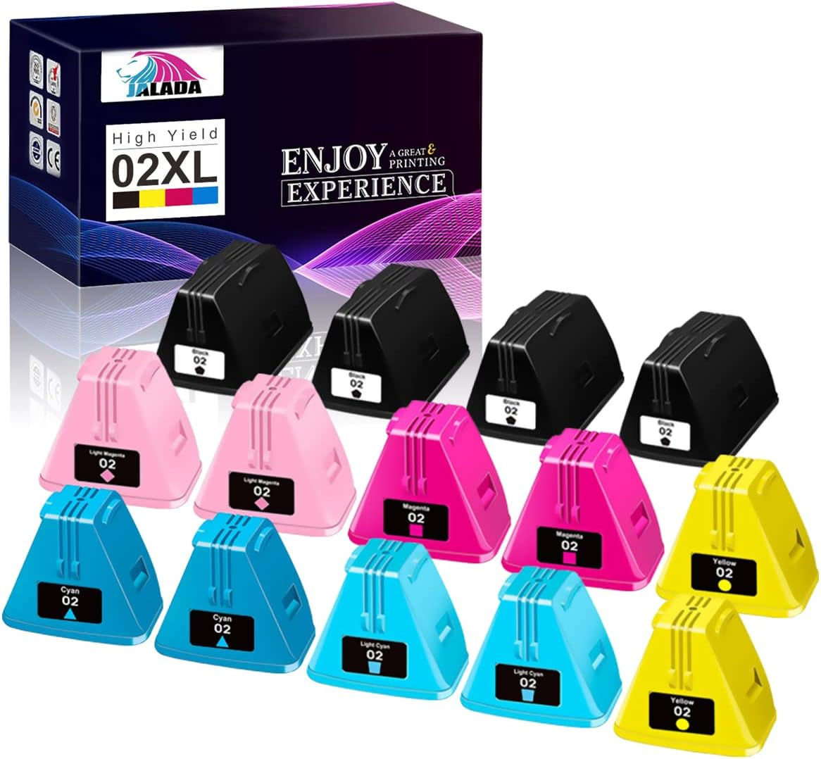 Compatible Ink Cartridges Replacement for HP 02 Ink Cartridge to Use with Photos-image