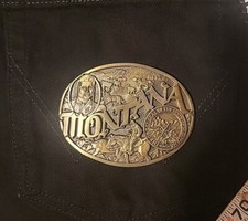 VTG Solid Brass Montana Belt Buckle Award Design Medals First Edition