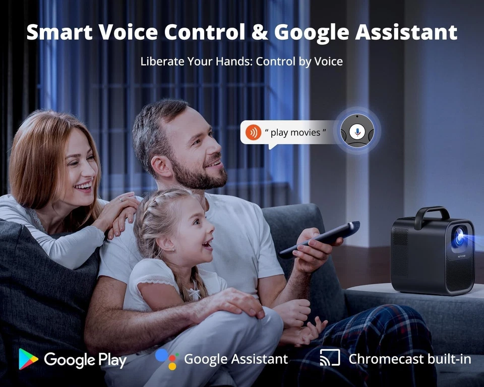 Etoe Seal Pro Projector Android TV & Netflix 1000 ANSI 20W Dolby Audio, Auto Foc - Image 3 of 4