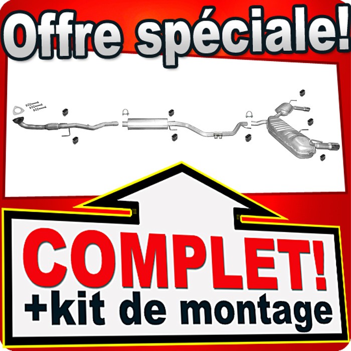 Ligne d'échappement OPEL VECTRA C 2.2 Turbo Break finition chrome haute résistance thermique