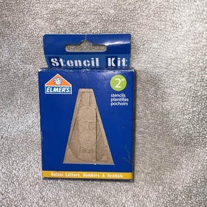 Elmers Stencil Kit - 2” Gothic Letters Numbers & Symbols Cardboard School Art