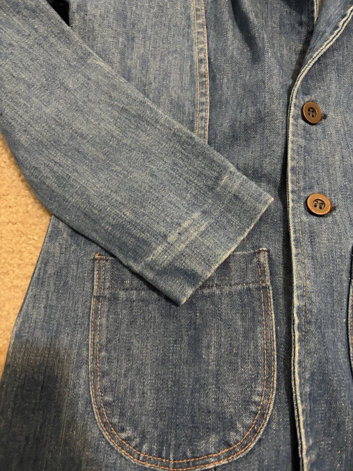 Chaqueta Blazer Ajustada De Colección Wrangler Para Mujer Azul Denim Talla Mediana EE. UU. Foto 3 de 4