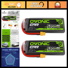 High-Performance 2S 5200mAh 7.4V 80C Lipo Battery XT60 Plug for RC Cars, Drones