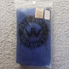 VTG Jane Fonda Workout Stirrup Tights Small Royal Blue NOS 80s Aerobics Fitness