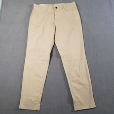 Hagger Khaki Pants Mens 34x30 Perfect Straight Fit In Motion Weekend 5 Pocket