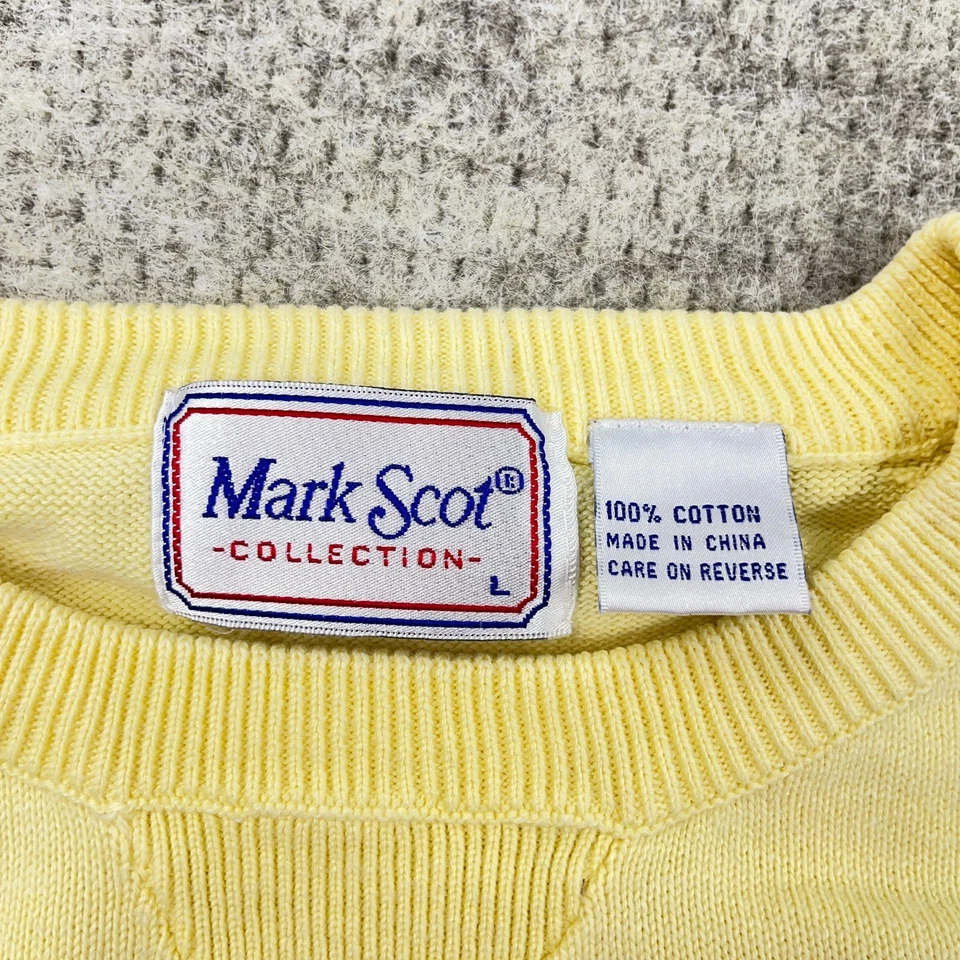 Suéter Vintage West Virginia Mountaineers Hombres Grande Amarillo Tejido Cuello Redondo Años 90 Foto 4 de 4