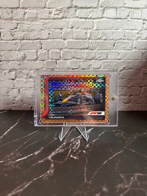 Yuki Tsunoda /25 Orange Checkerboard 2023 Topps Chrome F1 75 Miami 22/25