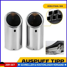 2x Auspuffblende Edelstahl Silber universal passend für 68,5mm bis 70mm Rohr DE