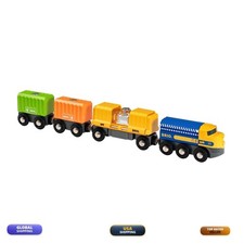 BRIO 33982 Three-Wagon Cargo Train Wooden Compatible with All Railway Tracks