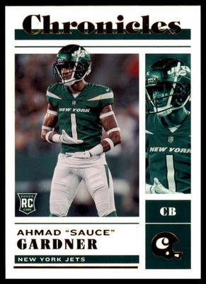 Ahmad ''Sauce'' Gardner Teal 2022 Panini Chronicles New York Jets #38