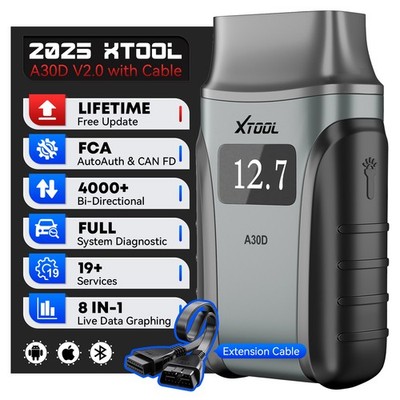 XTOOL A30D V2.0 with Cable BT OBD2 Scanner Wireless Diagnostic Tool 19+ Resets