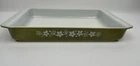 Vintage Pyrex Spring Blossom Green Lasagna Pan Baking Dish #933 “Crazy Daisy”