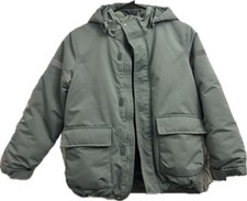 H M Boys Green Puffer Jacket Hooded Water Resistant Windproof US 8/10