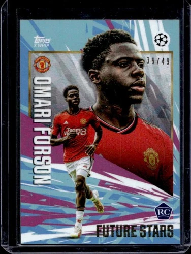 2023-24 Topps x Whip Gold UEFA Club Competitions Omari Forson Blue RC #39/49