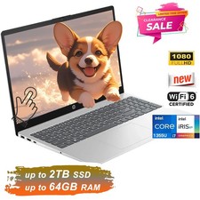 HP Laptop 15.6" FHD Touch Business 10 Core Intel i7, UpTo 64GB RAM 4TB Notebook