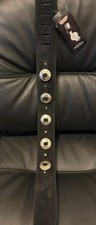 Gretchen Wilson Perri's Leathers Silver Conchos Suede Guitar Strap Black 2.5 in