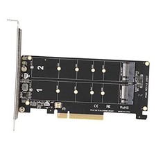 Dual M.2 SSD to PCIe Express x8 Adapter Card, Supports M-Key NVME SSD or M.2