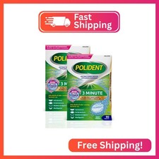 Polident 3 Minute Antibacterial Dental Appliance Cleanser Tablets, 90 Count 2 P