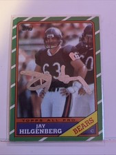 Signed On Card 1986 Topps Jay Hilgenberg Rookie RC #17 Chicago Bears. rookie card picture