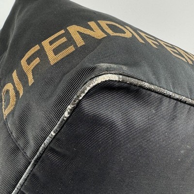 FENDI Black Nylon One Shoulder Bag Hobo Handbag w/ Pouch Authentic