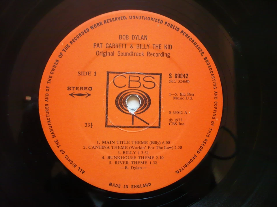 Bob Dylan Pat Garrett & Billy The Kid And Soundtrack Vinyl UK 1973 CBS A1/B1 LP - Image 2 of 4