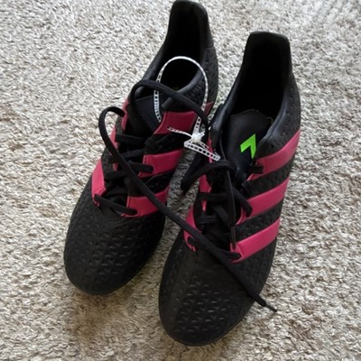 adidas Ace 16.4 Men's Soccer Cleats Black Pink Green Plastic Lace Up Low Top