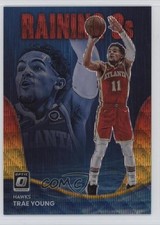 2022 Panini Donruss Optic Raining 3s Red & Gold Wave Prizm 90/99 Trae Young 9et