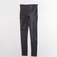 SPANX Faux Leather Moto Leggings High Rise Waist Black Womens Size Medium