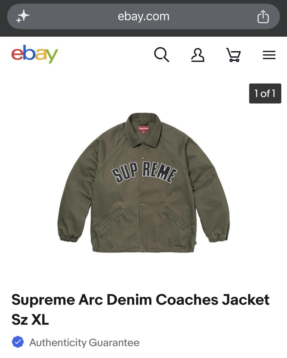 Supreme Arc Denim Coaches Jacket Sz XL Olive | eBay
